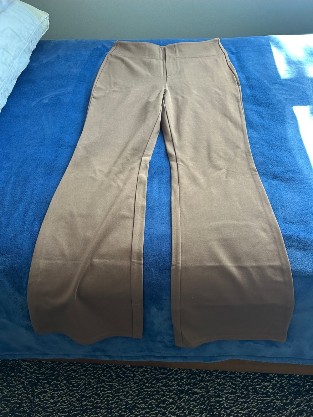HALARA Wide-Leg Knit Pants in Brown